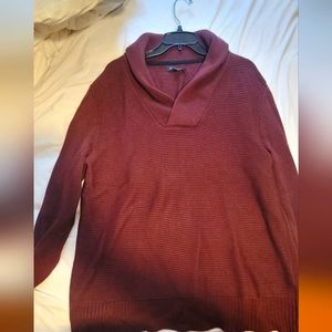 Merino Wool Burgundy Shawl Collar Sweater (Banana Republic)
